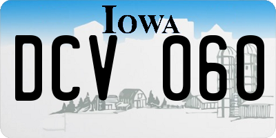 IA license plate DCV060
