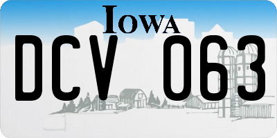 IA license plate DCV063