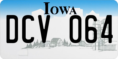 IA license plate DCV064