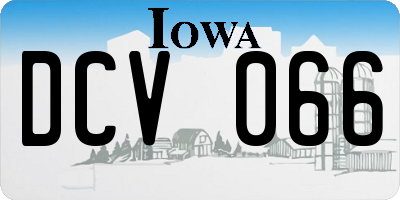 IA license plate DCV066
