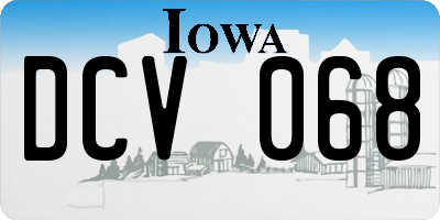 IA license plate DCV068