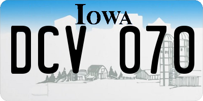 IA license plate DCV070