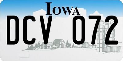 IA license plate DCV072