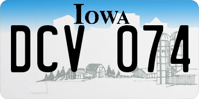 IA license plate DCV074