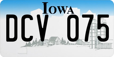 IA license plate DCV075