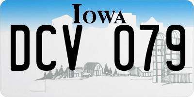 IA license plate DCV079