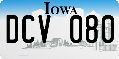 IA license plate DCV080