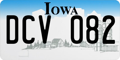 IA license plate DCV082