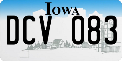 IA license plate DCV083