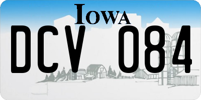 IA license plate DCV084