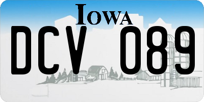 IA license plate DCV089