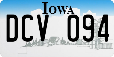 IA license plate DCV094