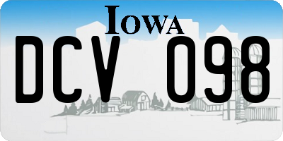 IA license plate DCV098
