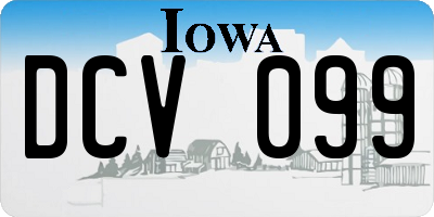 IA license plate DCV099
