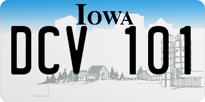 IA license plate DCV101
