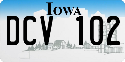 IA license plate DCV102