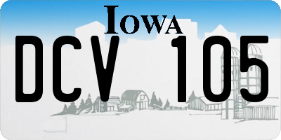 IA license plate DCV105