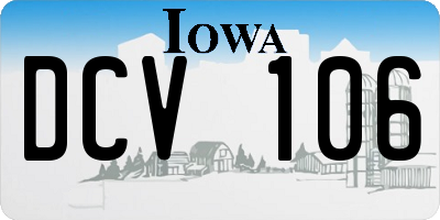 IA license plate DCV106