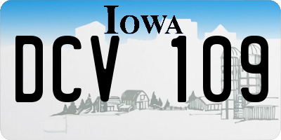IA license plate DCV109