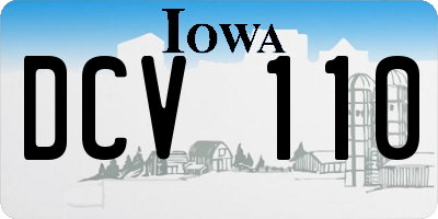 IA license plate DCV110