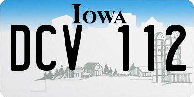 IA license plate DCV112
