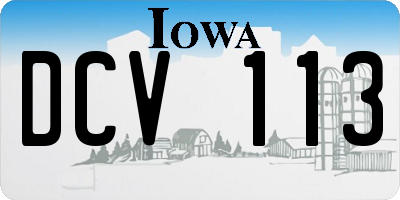 IA license plate DCV113