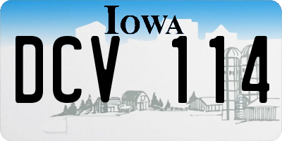 IA license plate DCV114