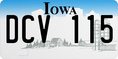 IA license plate DCV115