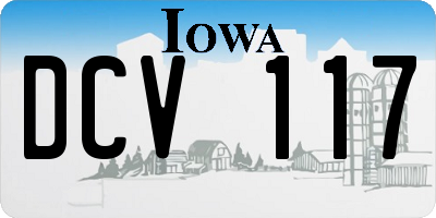 IA license plate DCV117