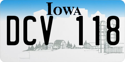 IA license plate DCV118