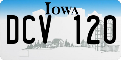 IA license plate DCV120