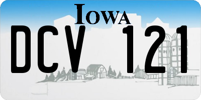 IA license plate DCV121