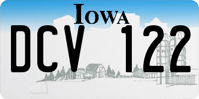 IA license plate DCV122