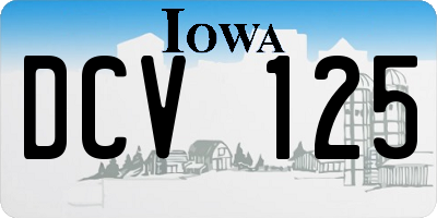 IA license plate DCV125