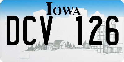 IA license plate DCV126