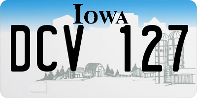IA license plate DCV127