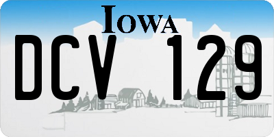 IA license plate DCV129