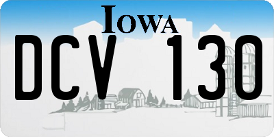 IA license plate DCV130