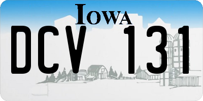 IA license plate DCV131