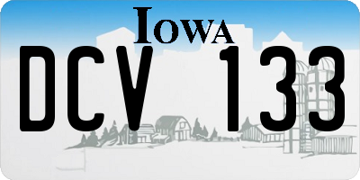 IA license plate DCV133