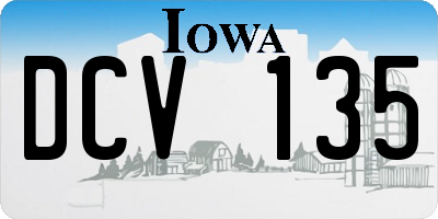 IA license plate DCV135