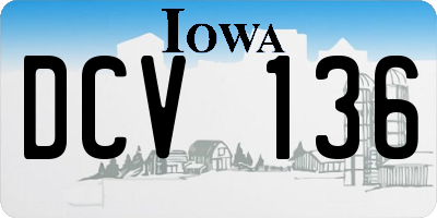 IA license plate DCV136