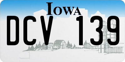 IA license plate DCV139