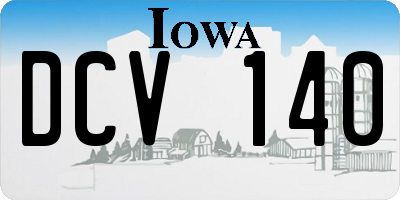 IA license plate DCV140