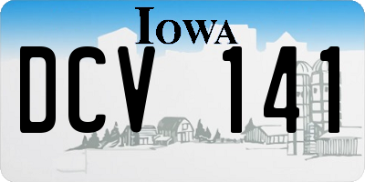IA license plate DCV141