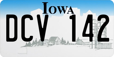 IA license plate DCV142