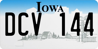 IA license plate DCV144
