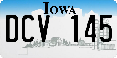 IA license plate DCV145