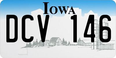 IA license plate DCV146