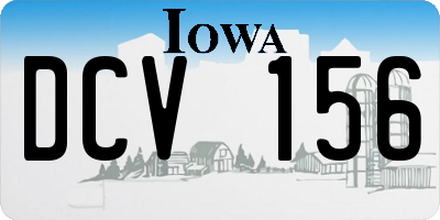 IA license plate DCV156